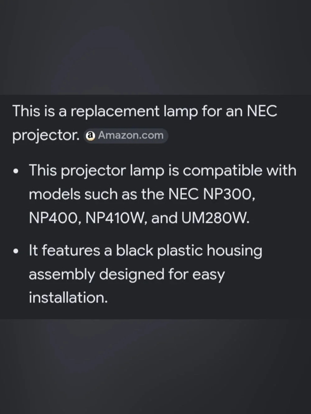 NEC projector Replacement Lamp